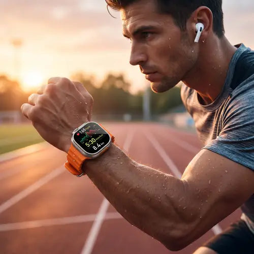 i20 Ultra Max Smart Watch With 7 Straps + Free Earbuds